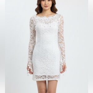 Elegant White Lace Dress